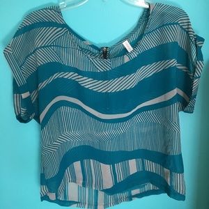Sheer Teal Printed Top